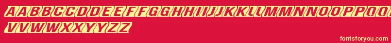 GenghiskhanframedMedobliq Font – Yellow Fonts on Red Background