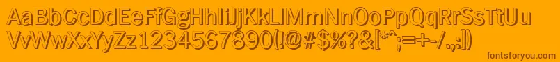 PlymouthshadowRegular-Schriftart – Braune Schriften auf orangefarbenem Hintergrund