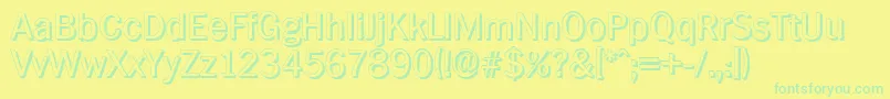 フォントPlymouthshadowRegular – 黄色い背景に緑の文字