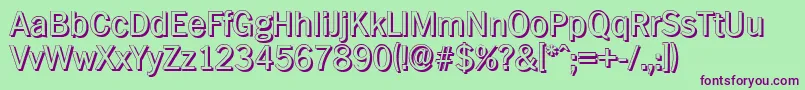 PlymouthshadowRegular Font – Purple Fonts on Green Background