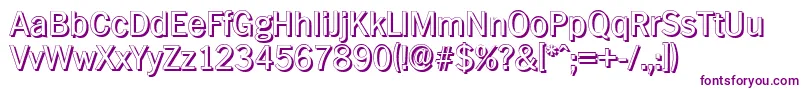 PlymouthshadowRegular-Schriftart – Violette Schriften auf weißem Hintergrund