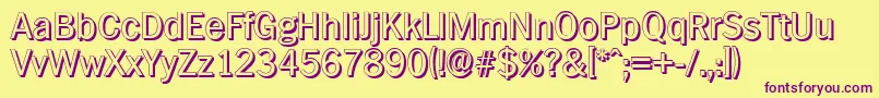 PlymouthshadowRegular Font – Purple Fonts on Yellow Background