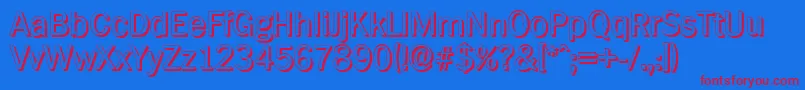 PlymouthshadowRegular Font – Red Fonts on Blue Background
