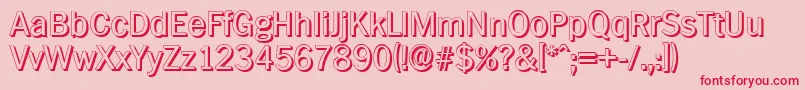 PlymouthshadowRegular-Schriftart – Rote Schriften auf rosa Hintergrund