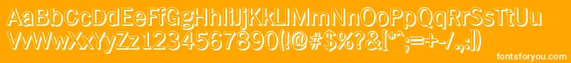 PlymouthshadowRegular-Schriftart – Weiße Schriften auf orangefarbenem Hintergrund