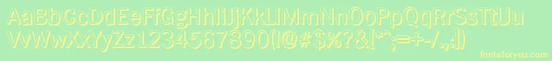 PlymouthshadowRegular-Schriftart – Gelbe Schriften auf grünem Hintergrund