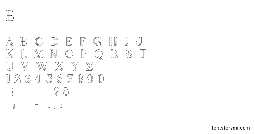 Шрифт Balconalisbonne – алфавит, цифры, специальные символы