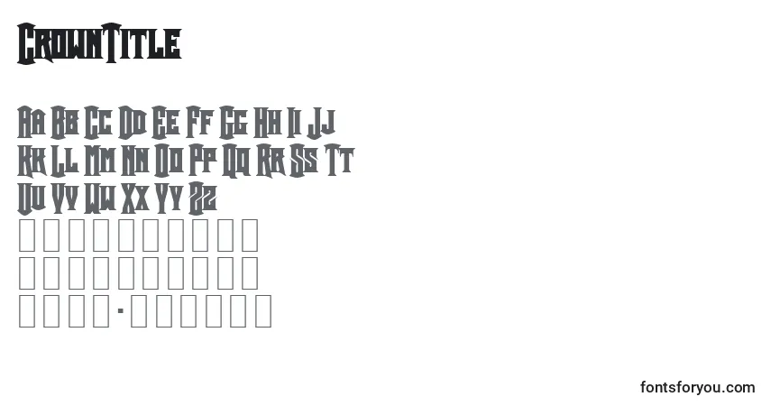 CrownTitle-fontti – aakkoset, numerot, erikoismerkit