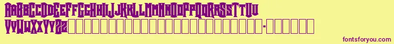 CrownTitle Font – Purple Fonts on Yellow Background