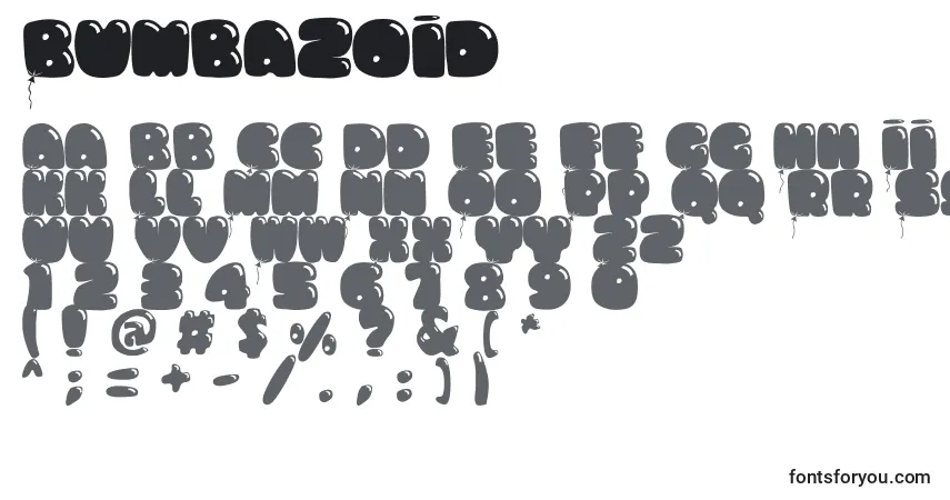 Bumbazoid-fontti – aakkoset, numerot, erikoismerkit