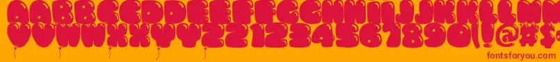 Bumbazoid-Schriftart – Rote Schriften auf orangefarbenem Hintergrund