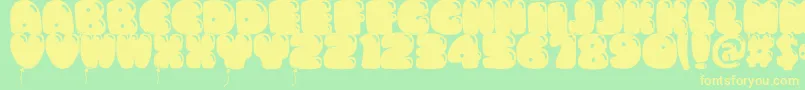 Шрифт Bumbazoid – жёлтые шрифты на зелёном фоне