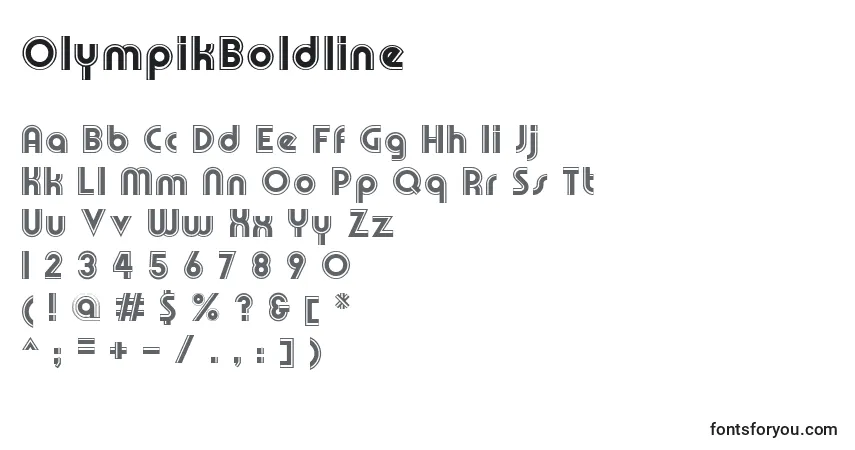 Шрифт OlympikBoldline – алфавит, цифры, специальные символы