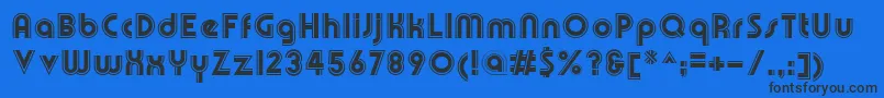 フォントOlympikBoldline – 黒い文字の青い背景