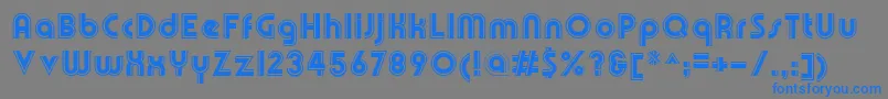 フォントOlympikBoldline – 灰色の背景に青い文字