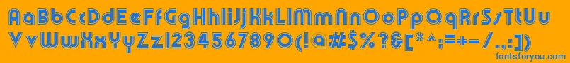 Police OlympikBoldline – polices bleues sur fond orange