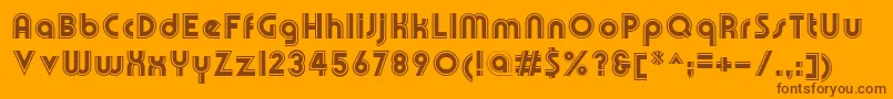 OlympikBoldline Font – Brown Fonts on Orange Background