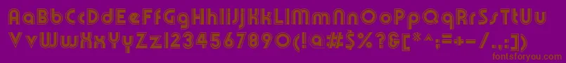 OlympikBoldline-Schriftart – Braune Schriften auf violettem Hintergrund