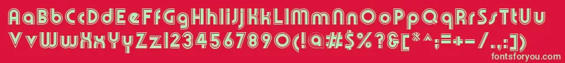 OlympikBoldline Font – Green Fonts on Red Background