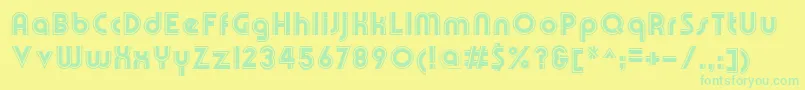 OlympikBoldline-Schriftart – Grüne Schriften auf gelbem Hintergrund