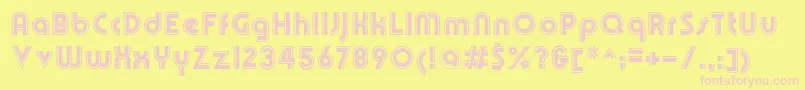 OlympikBoldline Font – Pink Fonts on Yellow Background