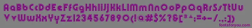 フォントOlympikBoldline – 紫色のフォント、灰色の背景