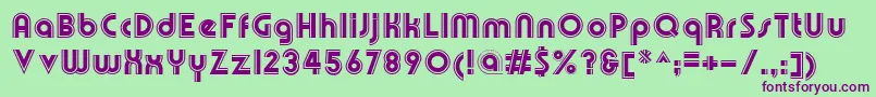 OlympikBoldline Font – Purple Fonts on Green Background