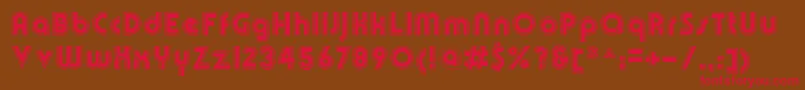 OlympikBoldline-Schriftart – Rote Schriften auf braunem Hintergrund