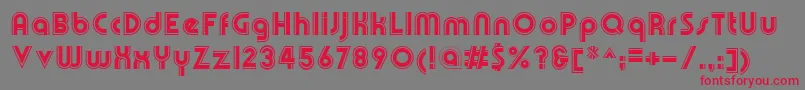 OlympikBoldlineフォントについての詳細 フォントOlympikBoldline – 赤い文字の灰色の背景
