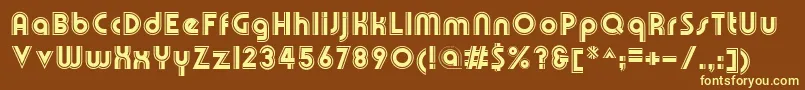 OlympikBoldline-fontti – keltaiset fontit ruskealla taustalla