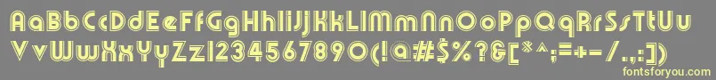 OlympikBoldline-Schriftart – Gelbe Schriften auf grauem Hintergrund