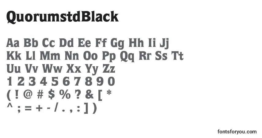 Czcionka QuorumstdBlack – alfabet, cyfry, specjalne znaki