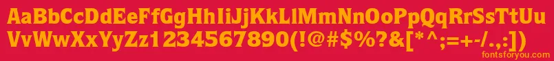 QuorumstdBlack Font – Orange Fonts on Red Background