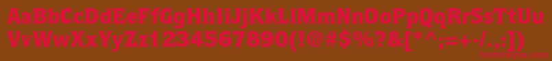 フォントQuorumstdBlack – 赤い文字が茶色の背景にあります。