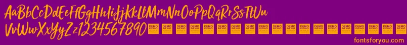 Fonte SunValleyDemo – fontes laranjas em um fundo violeta