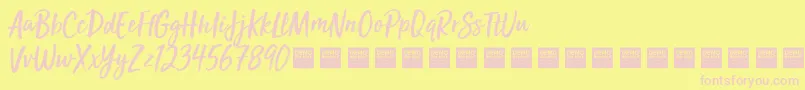 Czcionka SunValleyDemo – różowe czcionki na żółtym tle