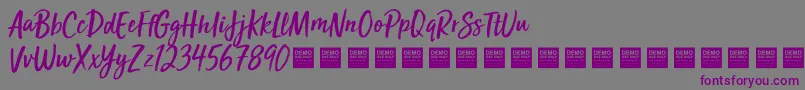 Czcionka SunValleyDemo – fioletowe czcionki na szarym tle