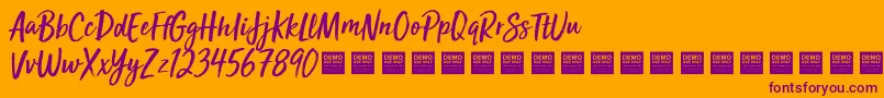 SunValleyDemo Font – Purple Fonts on Orange Background