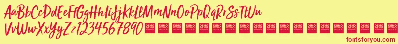 SunValleyDemo Font – Red Fonts on Yellow Background