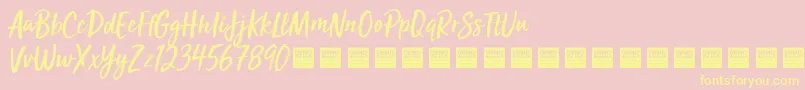 SunValleyDemo-Schriftart – Gelbe Schriften auf rosa Hintergrund