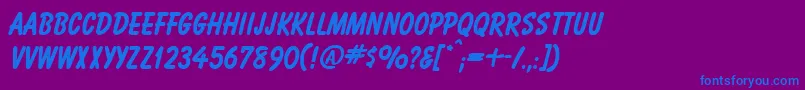 BalognaBold Font – Blue Fonts on Purple Background