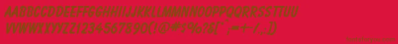 BalognaBold Font – Brown Fonts on Red Background