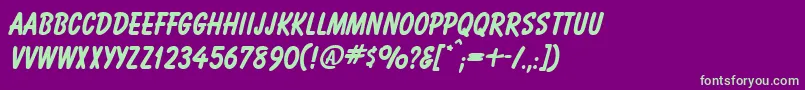 BalognaBold Font – Green Fonts on Purple Background