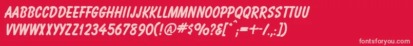 BalognaBold Font – Pink Fonts on Red Background