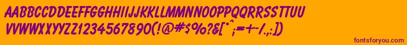 BalognaBold Font – Purple Fonts on Orange Background