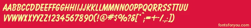 BalognaBold Font – Yellow Fonts on Red Background
