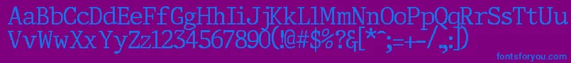 Corporal Font – Blue Fonts on Purple Background