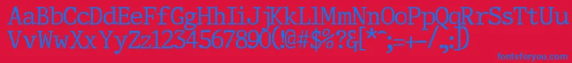 Corporal Font – Blue Fonts on Red Background