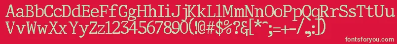 フォントCorporal – 赤い背景に緑の文字