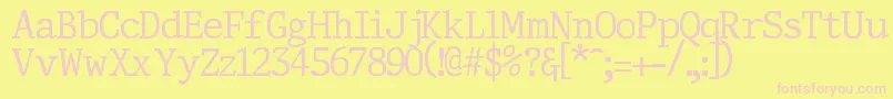 Corporal Font – Pink Fonts on Yellow Background